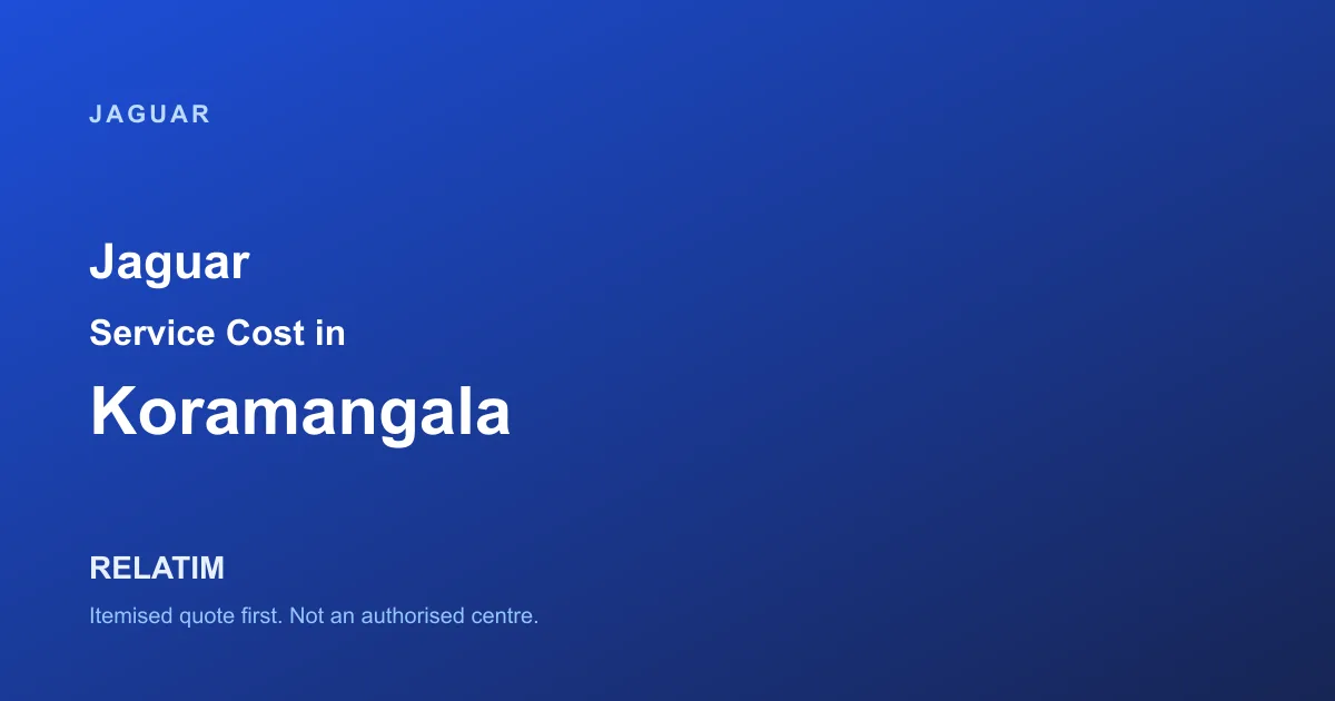 Jaguar Service Cost in Koramangala, Bangalore